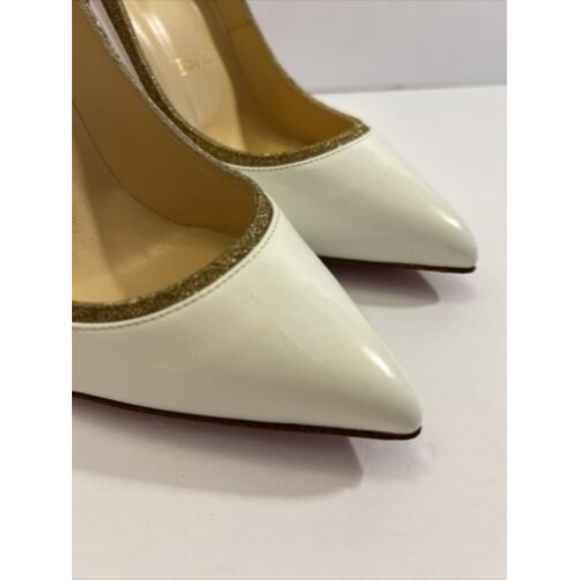 Christian Louboutin Tucsick 100 Gold/White and Neon Pink Heels (Size 6) - Picture 2 of 11
